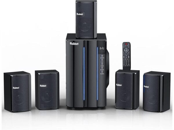 Home Theater System Surround Sound Speakers - 800 Watts 6.5 inch Subwoofer 5.1/2.1 Channel Bluetooth Input LED Display Home Audio Stereo System for 4K TV Ultra HD AV DVD FM Radio USB