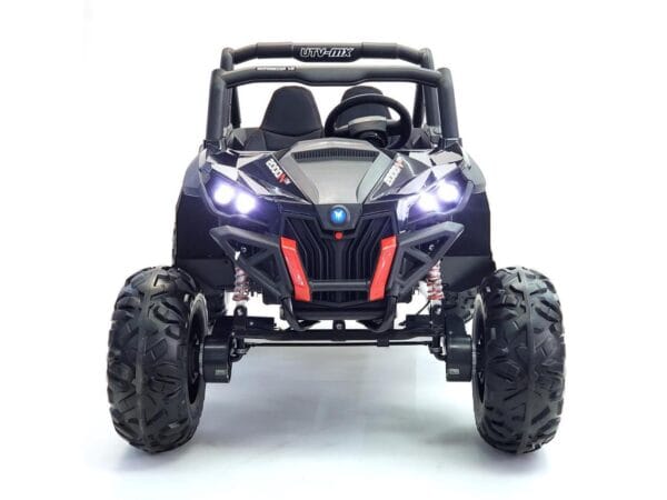 Electric Ride On Buggy-XMX603-24V-MP4 Black TV Touch Screen 2 Seats Rubber Wheels 200 Watts 2 updated Motors