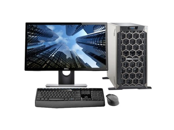 Dell PowerEdge T340 Dental Imaging Tower Server Including, Windows 2016 STD OS, 24" Monitor, Keyboard, Mouse, Intel Xeon E-2124 4-Core 3.3GHz 8MB, 32GB DDR4 RAM, 16TB HDD, RAID, 3 Years Warranty